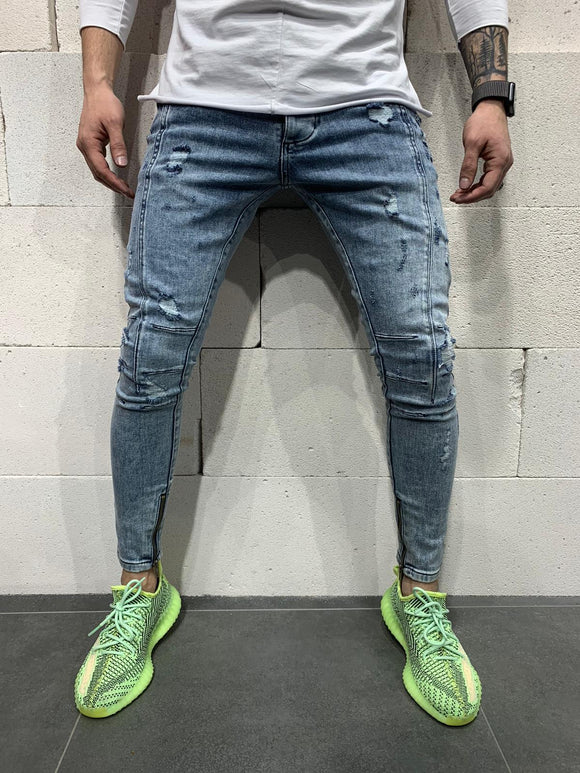 Sneakerjeans Blue Ripped Jeans AY725