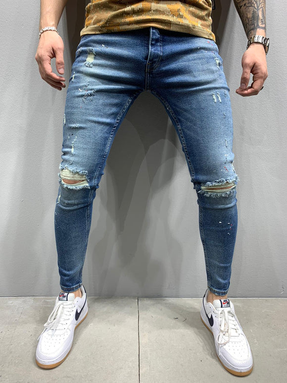 Sneakerjeans Blue Ripped Skinny Jeans AY832
