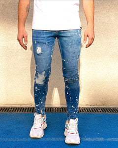 Sneakerjeans Blue Ripped Skinny Jeans R101
