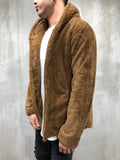 Brown Hooded Sherpa Jacket A290 Streetwear Sherpa Jacket - Sneakerjeans
