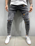 Sneakerjeans Gray Patched Skinny Jeans AY905