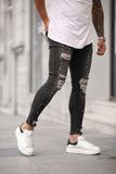 Sneakerjeans Gray Skinny Ripped Jeans DP24