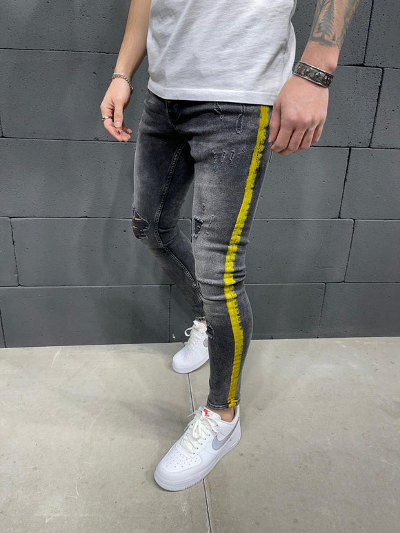 Sneakerjeans Striped Ripped Jeans AY248