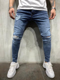 Washed Blue Jeans Slim Fit Mens Jeans AY454 Streetwear Mens Jeans - Sneakerjeans