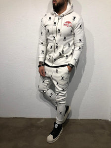 White Pboy Printed Tracksuit BL124 Streetwear Tracksuit - Sneakerjeans